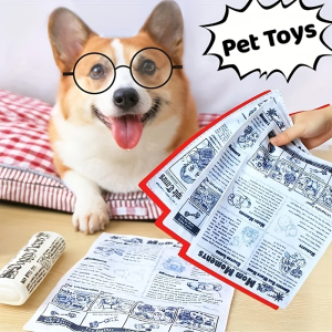 Dog Sound Toys Pet Ringing Paper Newspaper Dog Toys Boredom-Relieving Teething Dog Toy
