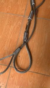 Dây cáp thép 1 sợi 12 mm 1 m Hàn Quốc 2 đầu mắt dùng móc buộc cẩu kéo an toàn hiệu quả tại Máy NTT