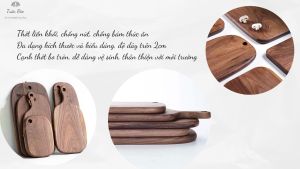 Thớt Gỗ Óc Chó Nhập khẩu Mỹ/Khay Bánh Mì/ Bít Tết/ Pizza/ Phụ Kiện Chụp Ảnh - CTH502- Tuấn Đức Mỹ Nghệ