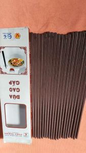 Bộ 10 đôi đũa melamine cao cấp dài 25.5 cm màu nâu gỗ / đen _ NO 03
