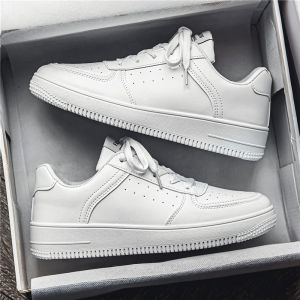 High-Top Mens Shoes Trendy All-Match Casual White Mid-Top Skate Shoes Teenage Sports Thick-Heeled Height-Increasing White Shoes