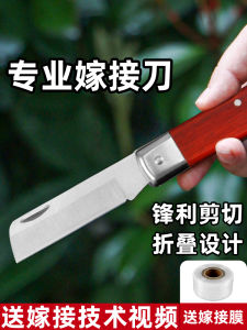 Fruit Tree Grafting Dedicated Knife Film Foldable Grafting Gadget Tools Full Set of Large Sapling Stand Connecting Knife for Handcraft
