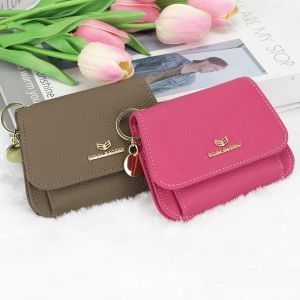 กระเป๋าสตางค์ใบสั้นป้องกัน RFID แบบ Smart King กระเป๋าใส่บัตรเครดิตช่องเสียบการ์ดหลายช่อง Dompet Koin หนังแท้พร้อมพวงกุญแจ2602