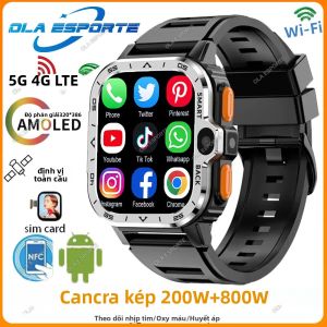 Đồng Hồ Thông Minh Android Dành Cho Nam GPS NFC SIM Bộ Nhớ 64GB Camera Kép HD Kết Nối Không Dây WIFI Truy Cập Internet Nhanh Google Play.