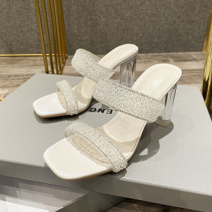 Crystal High Heels Diamond 2025 New Internet Famous French Style Sandals Fairy High Sensation Open Toe Women Shoes Fashionable