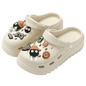 Womens Poop-Feeling Hole Shoes Summer Outwear Thick Sole 2024 New Arrival Beach Closed Toe Sandals Non Slip Womens Abrasion Resistant