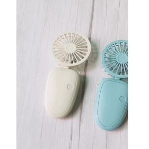 [ READY STOCK ] K-7 Hanging Neck Folding Fan USB Rechargeable Mini Foldable Handheld Fan Portable Mini Fan With Light