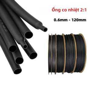 Ống Co Nhiệt 5/10M Đen Tỷ Lệ 2:1 Đường Kính 0.6 Mm-120 Mm Cách Nhiệt Chống Thấm Nước DIY Dây Cáp Sửa Chữa Bọc Bảo Vệ Ống Bọc Bảo Vệ 600V