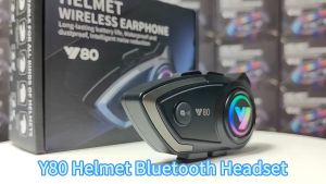 Y80-2x Wireless Motorcycle Intercom Helmet Headset Bluetooth IP67 Waterproof Stereo Hands Free Noise Reduction Earphone