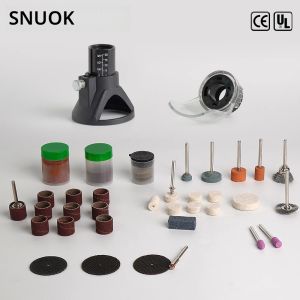 เครื่องขัดสนู๊ก ชุดอุปกรณ์ขัดขนาดเล็ก 566 หัวกัดแบบปากกระบอก/ตัวล็อคดอกกัด A550/ฝาครอบป้องกัน/ชุดขัด 105 ชิ้น ฝาครอบกันฝุ่นเครื่องเจียร ตัวจำกัดการแกะสลัก