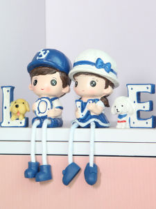 Resin Home Decorations Love Navy Hanging Doll Shelf Small Figurines Wedding Gifts Cartoon Style Desktop Decorations for Kids Room