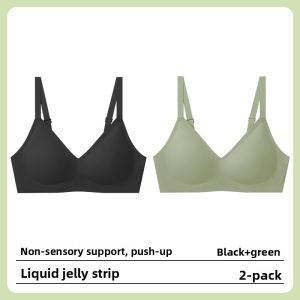 GEXINGJIEMEI | Seamless Soft Support Womens Bra Padded Jelly Strips Side Fatigue Reduction Comfortable Underwear V-Neck Fixed Strap Bra