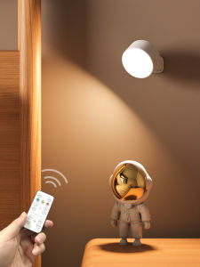 Đèn Tường Đọc Sách Đầu Giường Không Dây USB Đèn Tròn Điều Khiển Từ Xa Hấp Thụ Từ Tính Trang Trí Phòng Ngủ Đèn Tường Hiện Đại Tối Giản