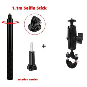 Motorcycle Action Camera Selfie Stick Monopod Handlebar Mount Bracket For GoPro 360 One X2 / X3 Camera Accessories