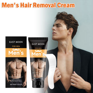 Mens Hair Removal Cream with Scraper Gently Painless Soothing Fast Acting Depilatory for Body Chest Back Legs Underarms