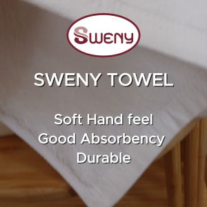 SWENY ผ้าเช็ดตัวโรงแรม 30x60 นิ้ว 18 ปอนด์ (สีขาว) ผ้าขนหนูขนคู่ ผ้าฝ้าย 100%