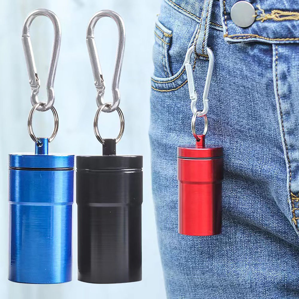 1Pcs Windproof Aluminum Pocket Ashtray With Lid Portable Keychain Cigarette Ash Storage Tube Holder Outdoor Accessory
_voghion.com