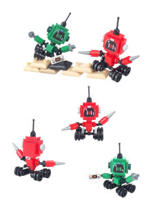 Mini Robot เรียบง่ายและเรียบง่ายสำหรับเล่นได้หลายชั้น ชิ้นส่วนเล็กๆ ที่ต่อได้ ชุดการ์ตูน ชุดการ์ตูนสำหรับเด็ก