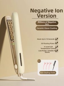 Corn Curling Iron Board Hair Styling Tool for Short Hair Care Negative Ion Protection Temperature Display Home Travel Use