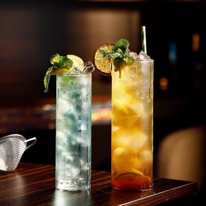 Straight Tall Square Drinking Glass