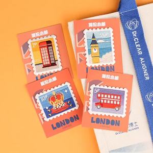 Exquisite British Stamps Adhesive Backed Embroidery Patches Stationery Hand Books Garment Supplies