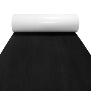 2400*450MM Boat Flooring EVA Foam Decking Sheet Non-Slip Brushed Marine Self-Adhesive Carpet for Motorboat Yacht Kayak RV BLACK