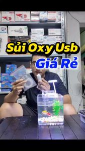 Máy Sủi Oxy Bể Cá Cảnh Bằng USB 2 Vòi (Tặng Kèm Dây Và Sủi)