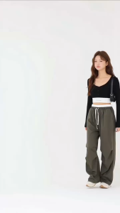 KM Carina Y2K Aesthetic Baggy Parachute Pants Women [P17768]