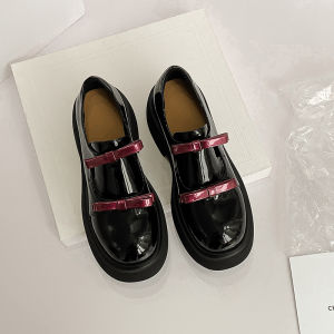 Womens Thick Heel Loafers 2025 New Style Double Butterfly Knot British Style Small Leather Shoes Versatile High Heel Single Shoes