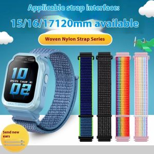 สายรัดอินเตอร์เฟส15มม. 16มม. 17มม. 20มม. อเนกประสงค์สายผ้าไนลอนสายนาฬิกาโทรศัพท์