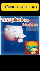 Tượng thạch cao ống cắm bút chậu trồng hoa Hình hũ mật ong Pudding Dog D10 (Không kèm màu) tô tượng đồ chơi cho trẻ