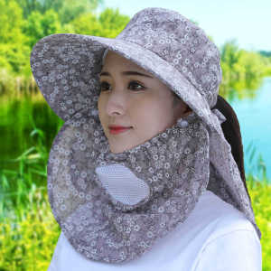 Fashionable Ladies UV Protection Sun Hat Casual Style Spring Summer Autumn Seasonal round Top Large Brim Hat for Travel And Worksite