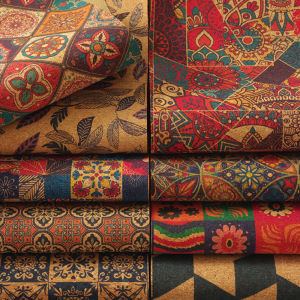 Vintage Printed Soft Cork A4 Fabric for Garment Bags Wallet Making Sewing Handmade Craft DIY Supplies Materials