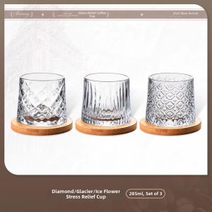 BOANG | Stress Relief Rotating Whisky Glass Set Crystal Glass