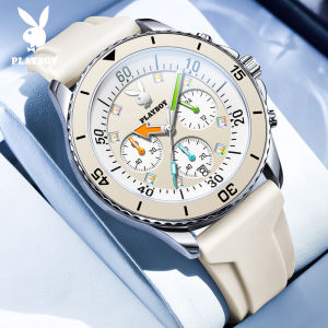 PLAYBOY Watch for Men Original Waterproof Silicone strap Genuine New Sports Luminous Chronograph Casual Watches