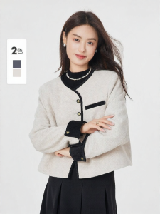 Short Style Autumn and Spring Thickened Trench Coat for Petite