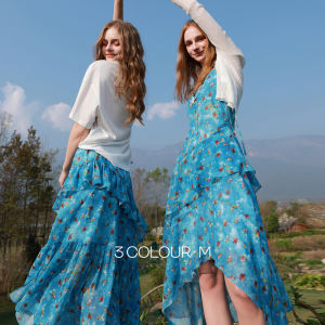 3COLOUR·S | Summer New Asymmetric Flower Pattern Sleeveless Dress