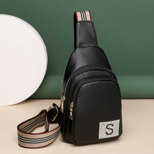 Ladies Soft PU Leather Crossbody Chest Bag Casual Travel Lightweight Trendy Korean Style Versatile Small Backpack for Youth