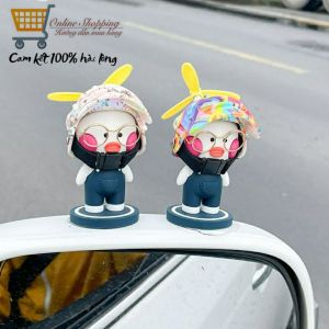 Vịt Đội Mũ PUBG Đứng Trang Trí Ô tô Xe Máy Xe Đạp Có Chong Chóng Kính và Nút Buộc