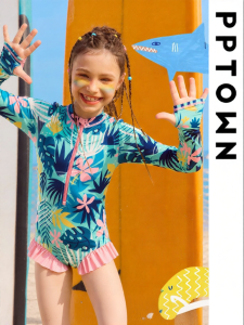 PPTOWN | Sun Protection Surfing Quick Drying Girls Swimwear