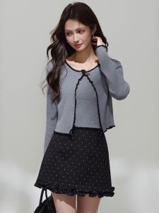 Áo Cardigan Kẻ Sọc Thiết Kế Pháp Thời Trang