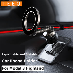 Adjustable Magnetic Car Phone Holder Mount for Tesla Model 3 Highland ModelY 2019-2024 Metal Car Phone Support Frame Accessories