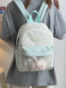 [✅COD] Ins Tas Sekolah Siswa Wanita Titik-titik Polka /Tas Ransel  Pink Warna Lucu /Tas Korea Import Fashion /Backpack Sekolah Y2