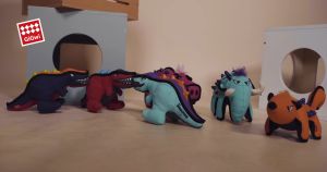 [GiGwi] Duraspikes Series: Coon Orange/Rabbit Light Blue/Elephant Light Blue | TPR Spikes for Chewing | Made of Durable Cotton Canvas