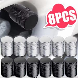 8PCS Car Tire Valve Stems Cap Knurling Style Aluminum Tire Valve Caps Universal Tires Wheel Stem Air Valve Cap Auto Accessories