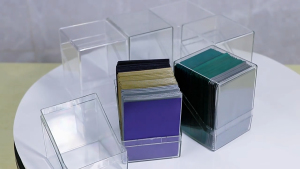 INOXTO Acrylic Card Storage Box 100PCS Capacity Transparent Acrylic Card Case Portable Clear Display TCG Deck Box For TCG Cards