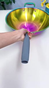 Kitchen Wok Handle Heat Insulation Covers Iron Pot Handle Rubber Sleeve Non-Slip Anti-Scalding High Resistance