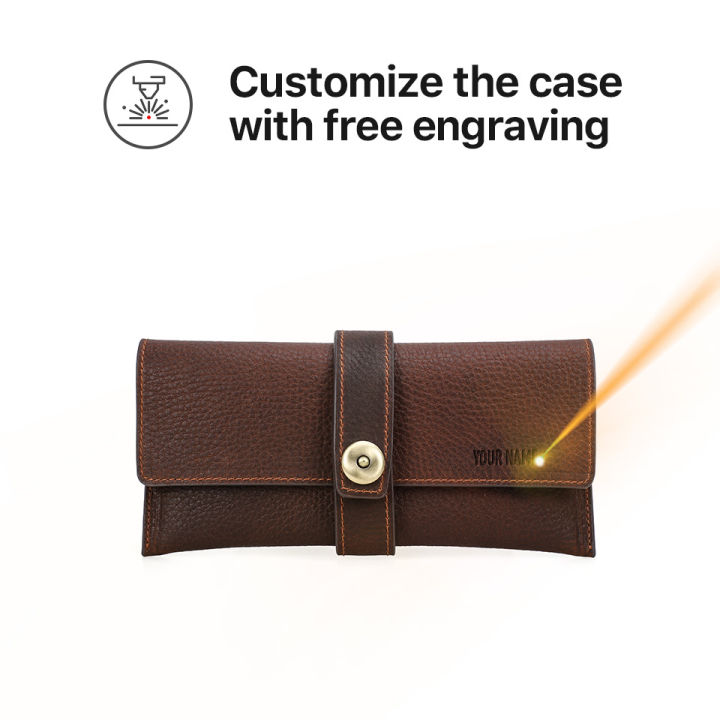 CONTACTS FAMILY Genuine Leather Single Slot Sunglass Holder Eyeglass Case  for Women Men Sunglass Protector Travel Portable Pouch Lazada PH