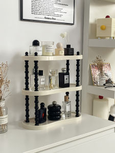 Desktop Makeup Cosmetic Storage Rack Perfume Aromatherapy Cup Organizer Box Dopaamine Shelf Macaron Style Creamy Texture PP Material