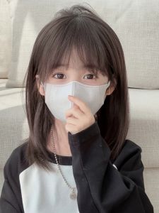 Tóc Giả Trẻ Em Giả Thật Phong Cách Ngọt Ngào Tóc Dài Vừa Phải Giả Đầu Toàn Bộ Lông Air Bang Sử Dụng Đa Năng Cho Trẻ Em